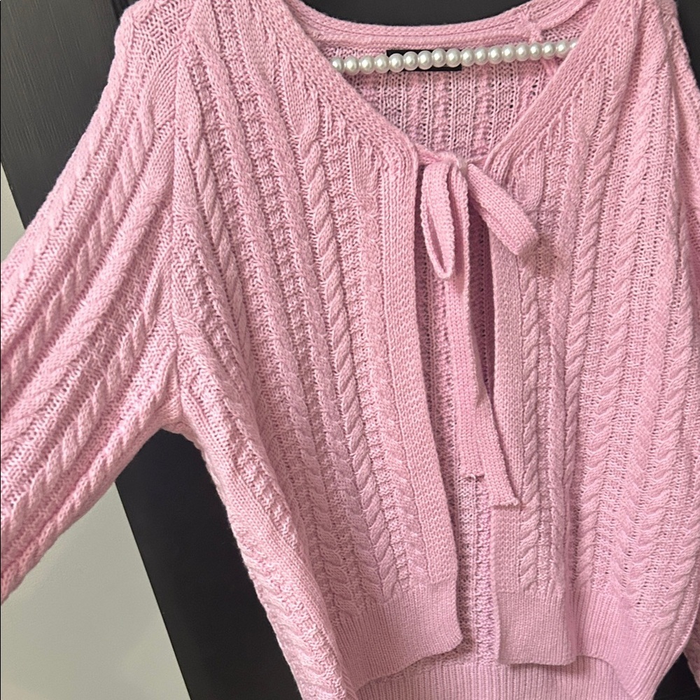 Pink Cable Knit Sweater - Picture 2 of 2